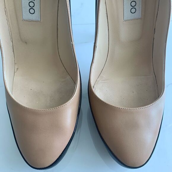 Jimmy Choo Nude/Black Sepia Platform Pumps - Picture 6 of 13